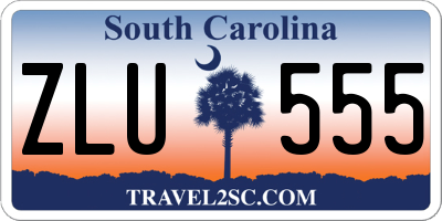 SC license plate ZLU555