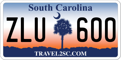 SC license plate ZLU600
