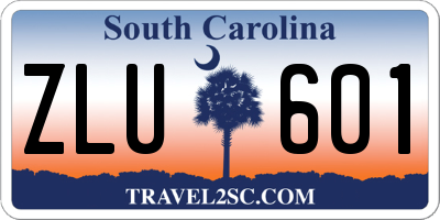 SC license plate ZLU601