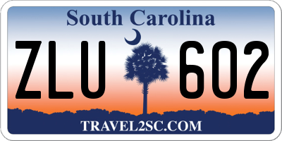 SC license plate ZLU602