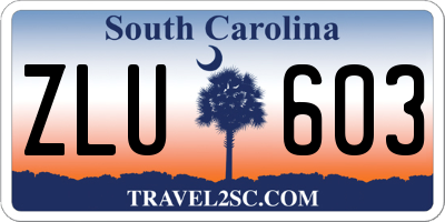SC license plate ZLU603