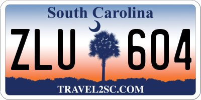 SC license plate ZLU604