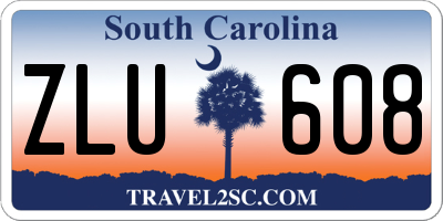 SC license plate ZLU608