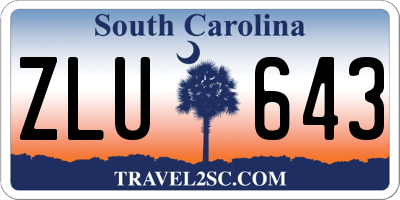 SC license plate ZLU643