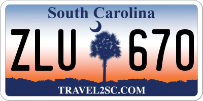 SC license plate ZLU670