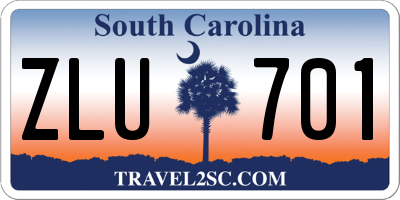 SC license plate ZLU701