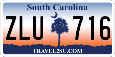 SC license plate ZLU716