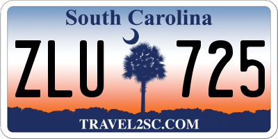 SC license plate ZLU725