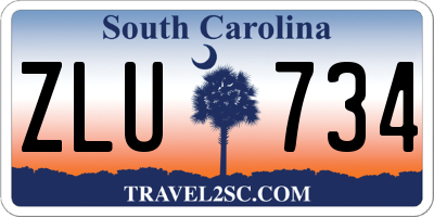 SC license plate ZLU734