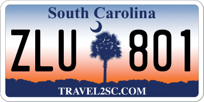 SC license plate ZLU801