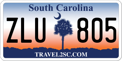 SC license plate ZLU805