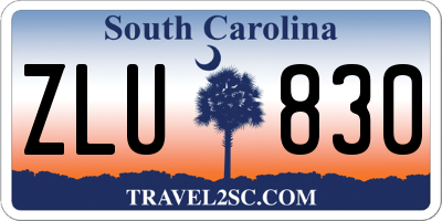 SC license plate ZLU830