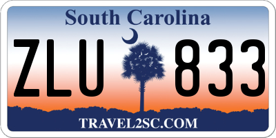 SC license plate ZLU833