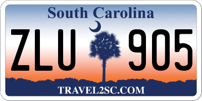 SC license plate ZLU905
