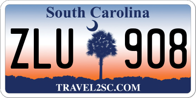 SC license plate ZLU908