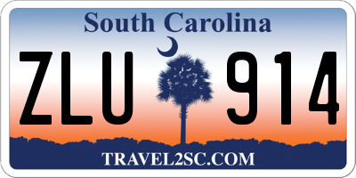 SC license plate ZLU914