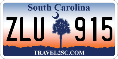 SC license plate ZLU915