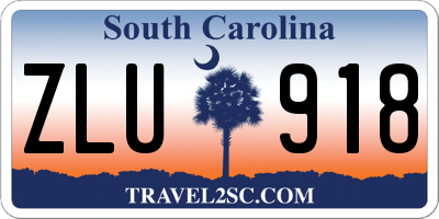 SC license plate ZLU918