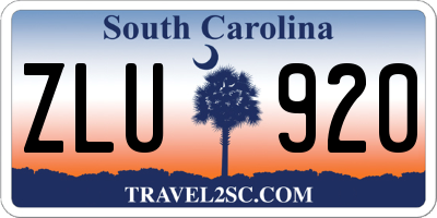 SC license plate ZLU920