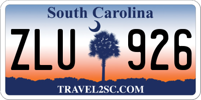 SC license plate ZLU926