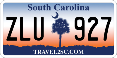 SC license plate ZLU927