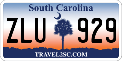 SC license plate ZLU929