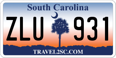 SC license plate ZLU931