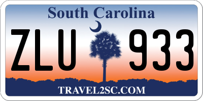 SC license plate ZLU933