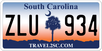 SC license plate ZLU934