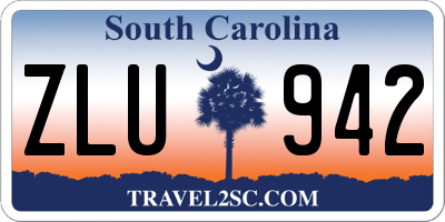 SC license plate ZLU942