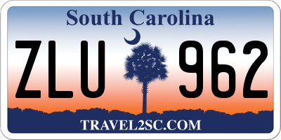 SC license plate ZLU962
