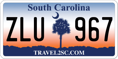 SC license plate ZLU967