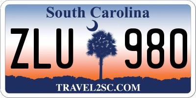 SC license plate ZLU980