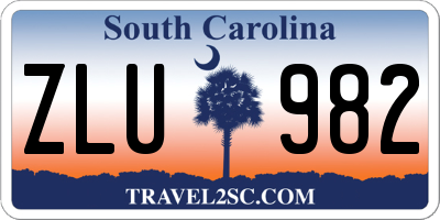 SC license plate ZLU982