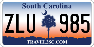 SC license plate ZLU985