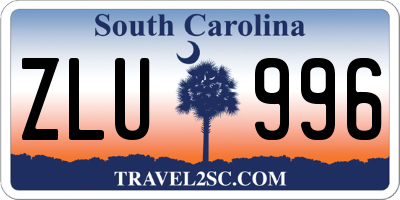 SC license plate ZLU996