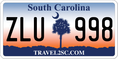 SC license plate ZLU998