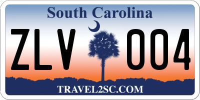 SC license plate ZLV004