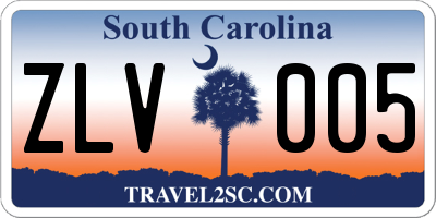 SC license plate ZLV005