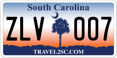 SC license plate ZLV007