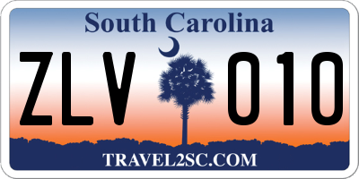 SC license plate ZLV010