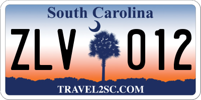 SC license plate ZLV012