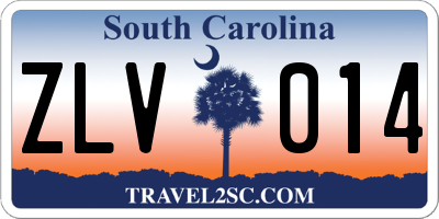 SC license plate ZLV014