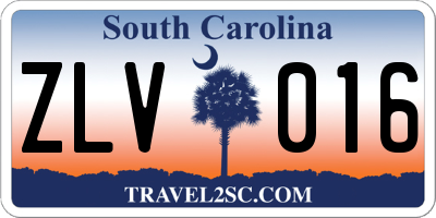 SC license plate ZLV016