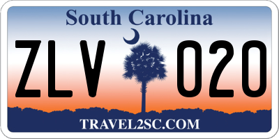 SC license plate ZLV020