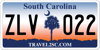 SC license plate ZLV022