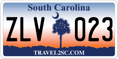 SC license plate ZLV023
