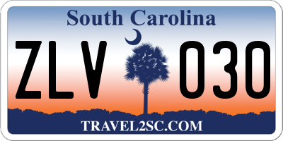 SC license plate ZLV030