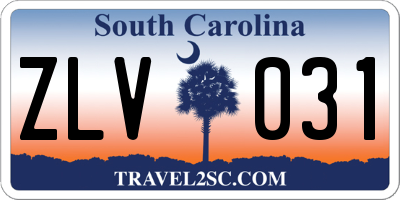 SC license plate ZLV031
