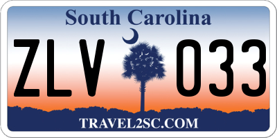 SC license plate ZLV033